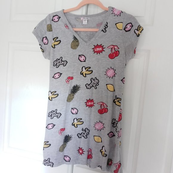 Pillow Fight Silver Gray Girls Nightgown Small - Picture 4 of 5